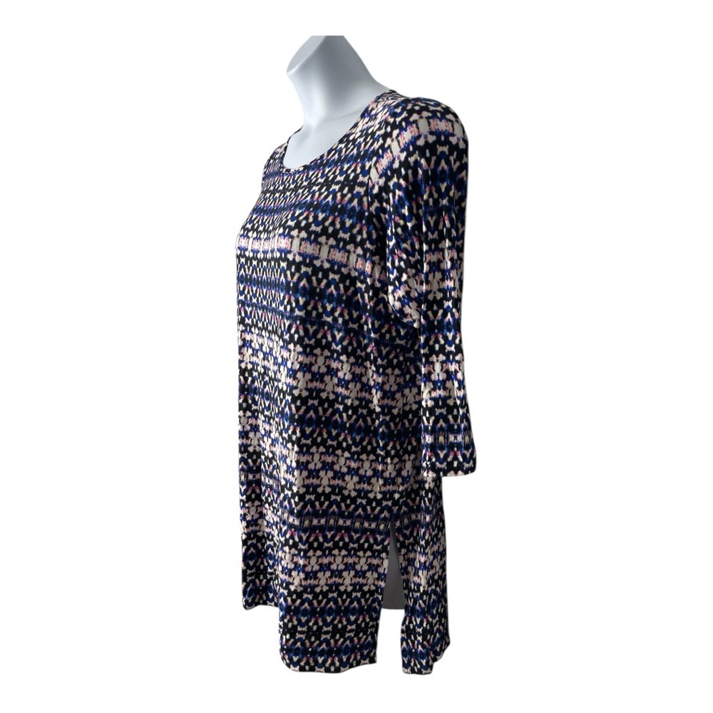 Philosophy Print Tunic Top Black, Blue, and Pink, Size 1X New - Picture 1 of 8